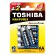 AA (LR6) 1.5 Volt 6 pieces High Power TOSHIBA