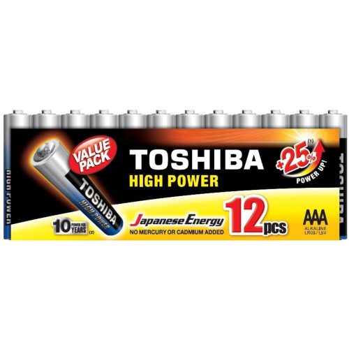AAA (LR03) 1.5 Volt 12 pieces High Power TOSHIBA