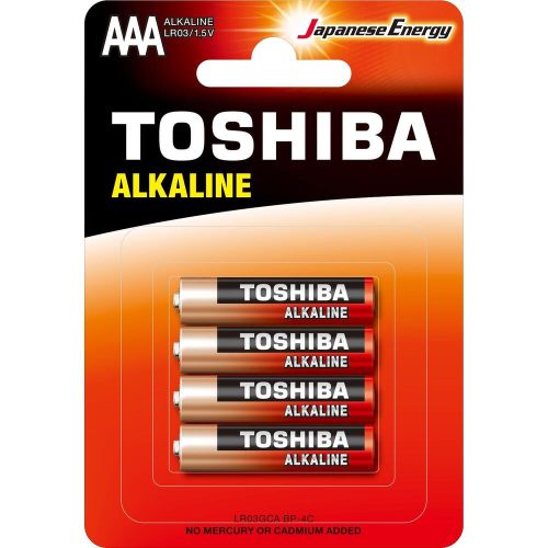 AA (LR03) 1.5 Volt 4 pieces Long-lasting Red Alkaline TOSHIBA