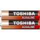 AAA (LR03) 1.5 Volt 2 pieces Long-lasting Red Alkaline TOSHIBA