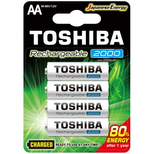 AA (LR6) 1.2 Volt 4 pieces 2000mAh High Power TOSHIBA