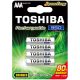AAA (LR03) 1.2 Volt 4 pieces long-lasting rechargeable battery High Power TOSHIBA