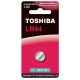 Button cell battery LR44, flat cell, 1.5 Volt, 1 piece, long-lasting, battery, mercury-free, TOSHIBA