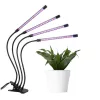 Plant growing LED lamp, 4 arms, 15 Watt, USB, pinchable, dimmable, timeable, IP44