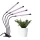 Plant growing LED lamp, 4 arms, 15 Watt, USB, pinchable, dimmable, timeable, IP44