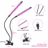 Plant growing LED lamp, 1 arm, 7 Watt, USB, pinchable, dimmable, timeable, IP44