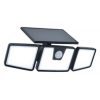 BRITI SOLAR LED WALL 3 LIGHT PIR BLACK