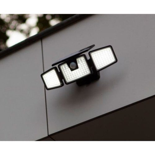BRITI SOLAR LED WALL 3 LIGHT PIR BLACK