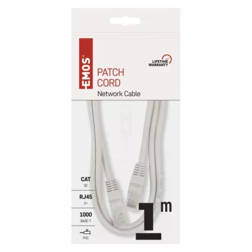 EMOS Patch cable CAT5E UTP PVC 1m