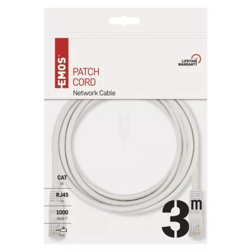 EMOS Patch cable CAT5E UTP PVC 3m