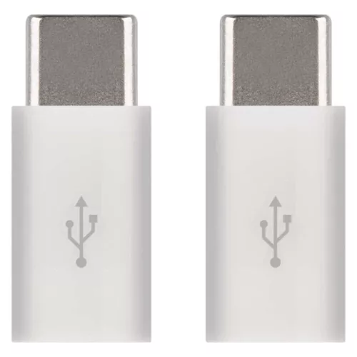 Adapter micro USB-B 2.0 / USB-C 2.0, white, 2 pcs