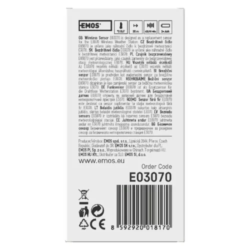 EMOS Wireless sensor E03070