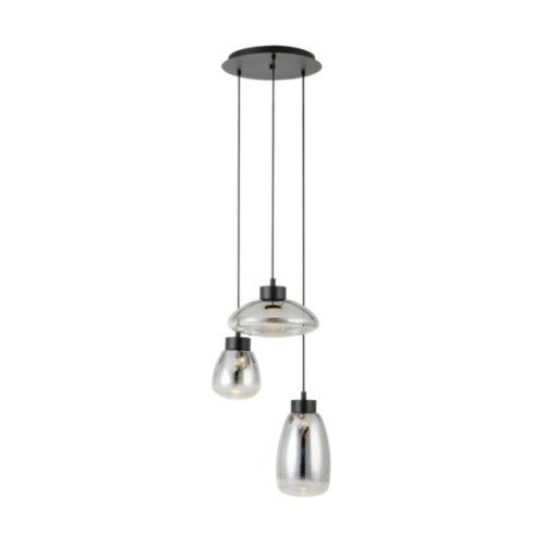 EGLO, 390299, SARNARRA, pendant, 2700 K, LED, 3X5.4W, Dimmable, IP20, translucent black, transparent