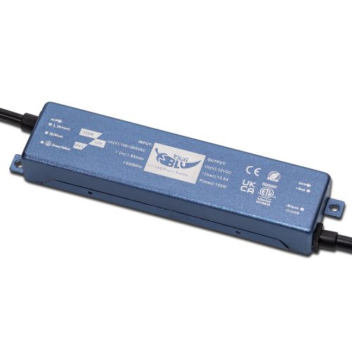 Super Small Waterproof Power Supply 150W, 12V, 12.5A, IP67, Size: 172x37x20.6mm