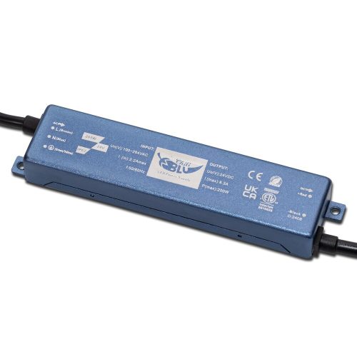 Super Small Waterproof Power Supply 200W, 24V, 8.3A, IP67, Size: 172x37x20.6mm