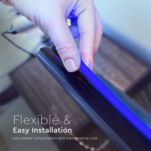 5 meters LED strip, outdoor, 24 Volt DC, COB, 320 LED/m, DOTLESS, 10 W/m, blue, IP67