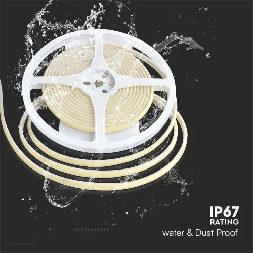 5 meters LED strip, outdoor, 24 Volt DC, COB, 320 LED/m, DOTLESS, 10 W/m, blue, IP67