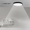 VT-8618 18W Led Dome Light 3000K Round Black Frame Ip44