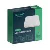 VT-8618-N 18W Led Dome Light 6500K Square White Frame Ip44