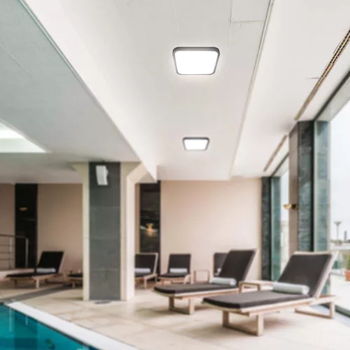 VT-8618 18W Led Dome Light 3000K Square Black Frame Ip44