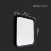 VT-8618 18W Led Dome Light 3000K Square Black Frame Ip44