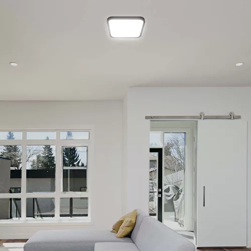 VT-8618 18W Led Dome Light 4000K Square Black Frame Ip44