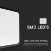 VT-8618 18W Led Dome Light 6500K Square Black Frame Ip44