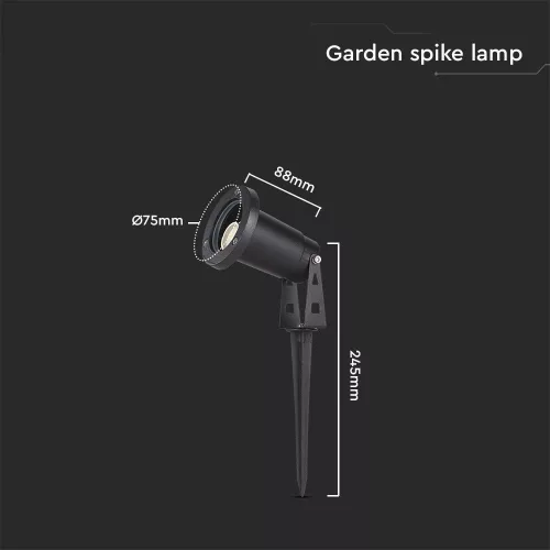VT-1119 Mini Gu10 Garden Spike 88X75X245Mm Aluminium Body