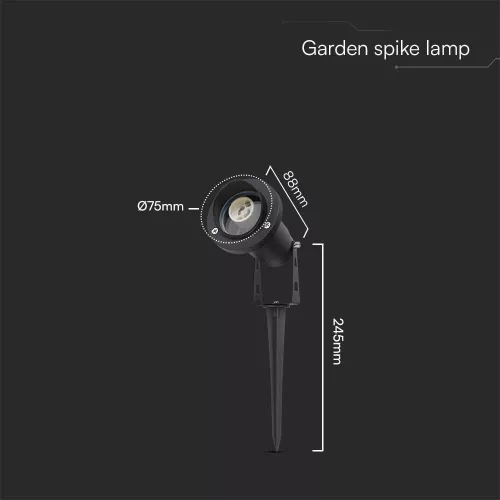 VT-1126 Mini Gu10 Garden Spike (105X75X245Mm) Aluminium Body