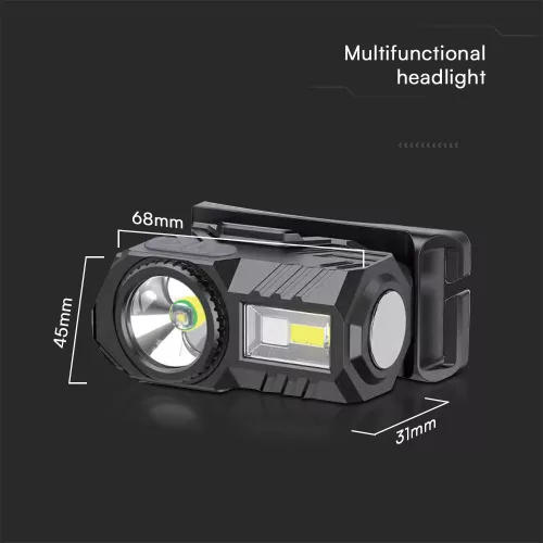 VT-9902 3W Smd Rechargeable Head Light With Belt Rgb Ip43