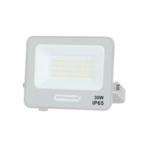 LED SMD FLOODLIGHT WHITE 30W 90lm/W AC180-265V 120° IP65 3000K - 15cm CABLE