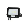 LED SMD FLOODLIGHT BLACK 10W 90lm/W AC180-265V 120° IP65 4000K + SENSOR - 15cm CABLE