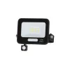 LED SMD FLOODLIGHT BLACK 10W 90lm/W AC180-265V 120° IP65 4000K + SENSOR - 15cm CABLE