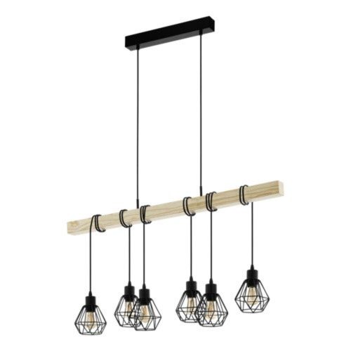 EGLO, 44076, TOWNSHEND 5, pendant, E27, 6X60W, IP20