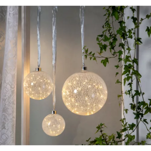 Fényfüzéres üv.gömb jeges220VØ15 30LED