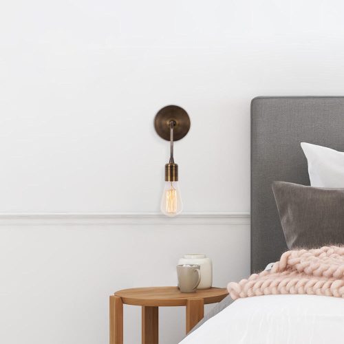 Vintage Industrial Wall Lamp, Metal Body, 27 cm Height, E27 Socket, Copper Finish | Stylish & Functional Lighting for Modern Spaces, IP20 Rated