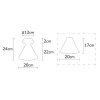 Modern Black Chandelier, 20 cm, Metal Body, E27 Socket