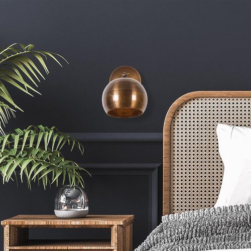 Vintage Copper Wall Lamp, 15x28 cm, Industrial Design