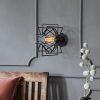 Modern Black Wall Lamp, Metal Body, 20 cm Diameter | E27 Socket, Industrial Design for Home & Office