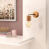Modern Wooden Wall Lamp, Natural Color, 10 cm Diameter