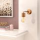 Modern Wooden Wall Lamp, Natural Color, 10 cm Diameter