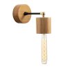 Modern Wooden Wall Lamp, Natural Color, 10 cm Diameter
