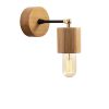 Modern Wooden Wall Lamp, Natural Color, 10 cm Diameter