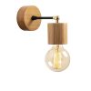 Modern Wooden Wall Lamp, Natural Color, 10 cm Diameter