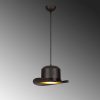 Modern Black Chandelier, 30 cm, Metal Body, E27 Socket