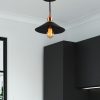 Modern Black Chandelier, 24 cm, Metal Body, E27 Socket