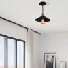 Modern Black Chandelier, 24 cm, Metal Body, E27 Socket