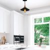 Modern Black Chandelier, 24 cm, Metal Body, E27 Socket