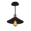 Modern Black Chandelier, 24 cm, Metal Body, E27 Socket