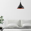 Modern Black Chandelier, Metal Body, 41 cm Diameter